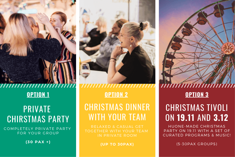 HUONE Helsinki Company Christmas Party packages 2021